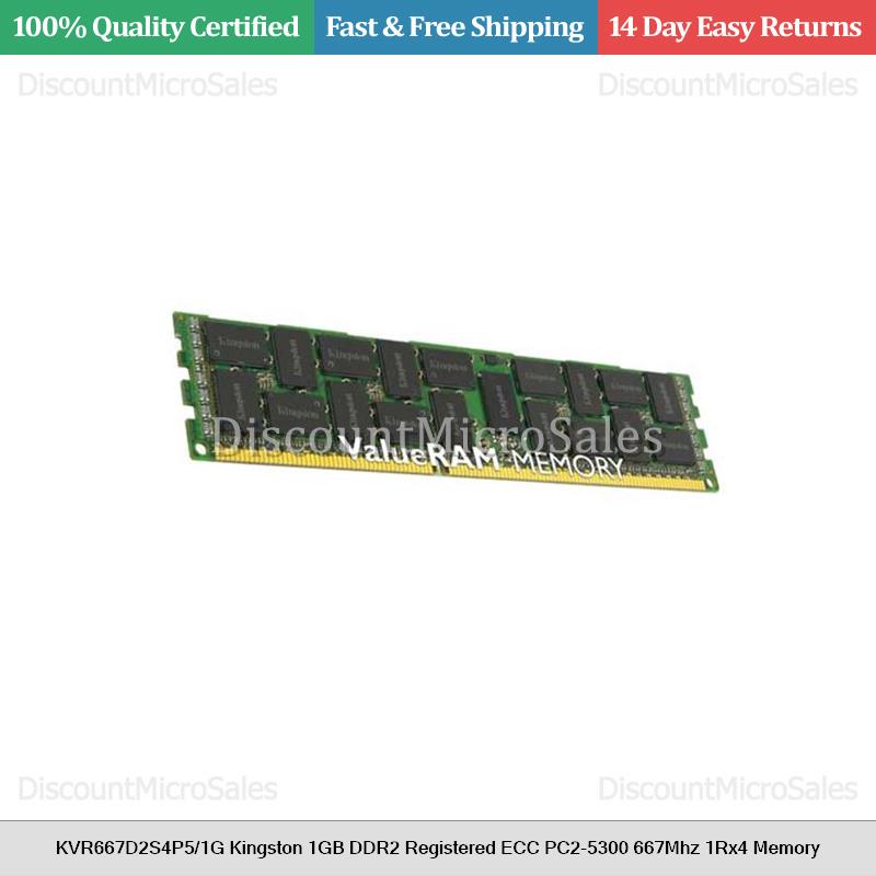 Kingston valueram memory 1gb dimm 240pin ddr2 667mhz / pc2-5300 - cl5 1.8v memory enregistre - ecc (740617092790)
