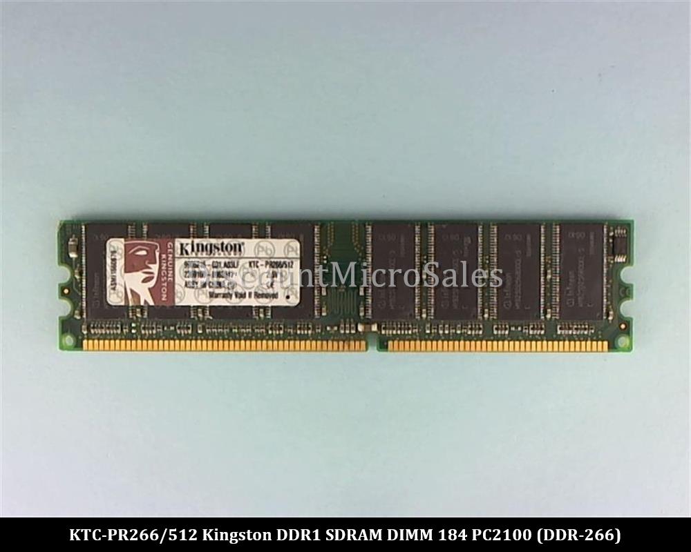 Kingston memory 512mb dimm 184pin ddr 266mhz / pc2100 - 2.5 v - niet-gebufferd - niet-ecc (740617056709)