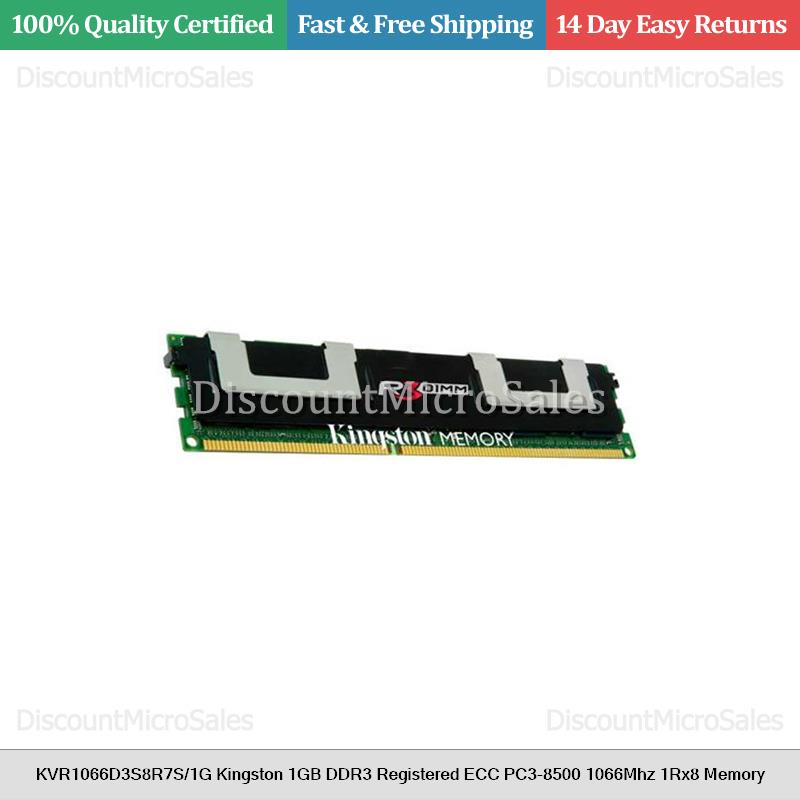 Kingston valueram memory 1gb dimm 240pin ddr3 1066mhz / pc3-8500 - cl7 1.5v enregistre avec parite - ecc (740617149951)