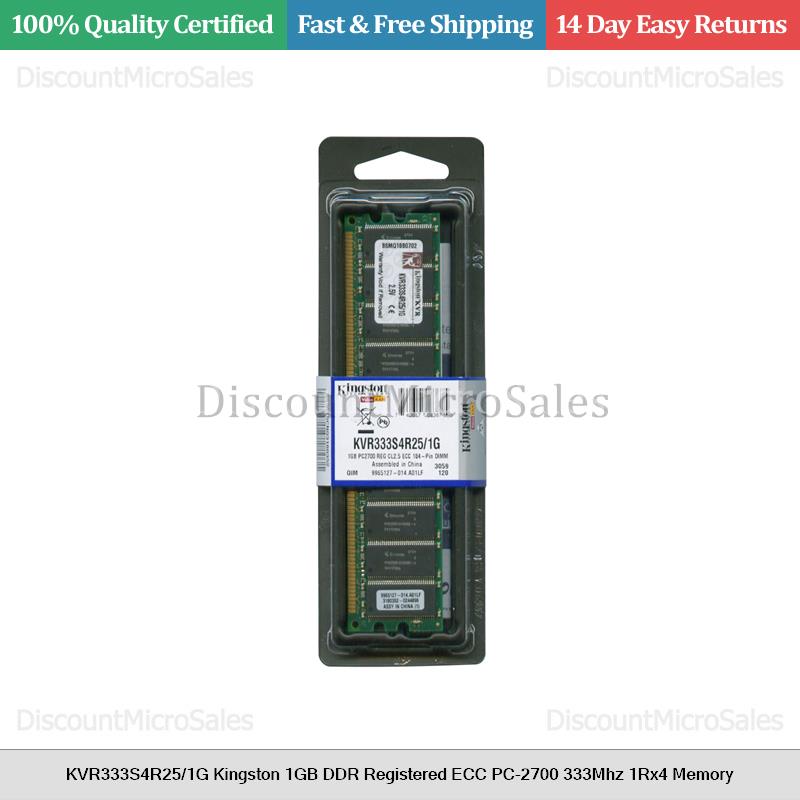 Kingston valueram memory 1gb dimm 184pin ddr 333mhz / pc2700 - cl2.5 - 2.5 v - memory enregistre - ecc (740617083675)
