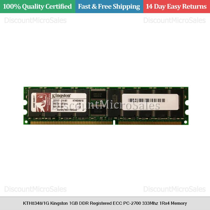 Kingston memory 1gb dimm 184pin ddr 333mhz / pc2700 - 2.5 v - geregistreerd - ecc (740617079005)