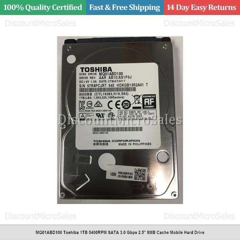 MQ01ABD100 Toshiba 1TB 5400RPM SATA 3.0 Gbps 2.5