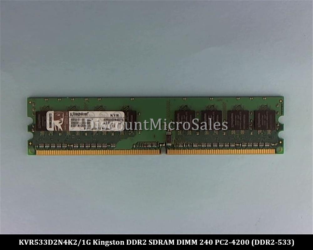 Kingston valueram memory 1gb (2x512 mb) dimm 240pin ddr2 533mhz / pc2-4200 - cl4 1.8v niet-gebufferd - niet-ecc (740617076738)