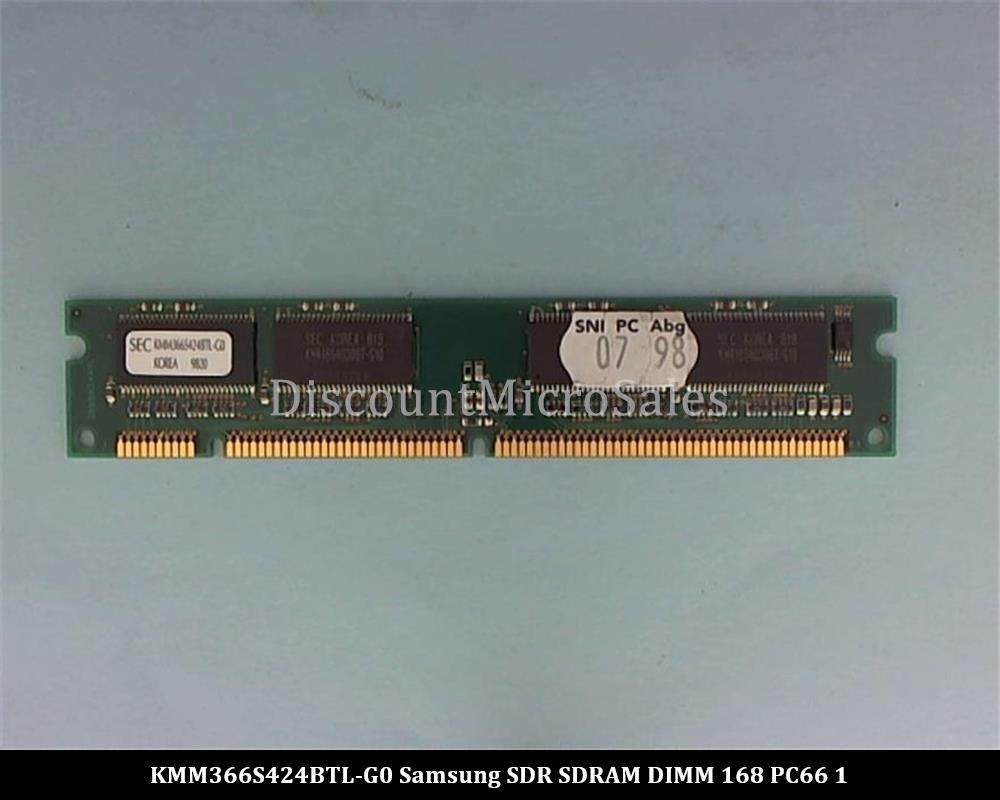 1 Pair of Samsung KMM366S424BTL-G0 SDRAM 32MB PC-66 Non ECC 66Mhz DIMM Memory