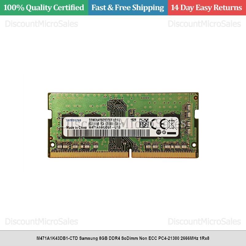 M471A1K43DB1-CTD Samsung 8GB DDR4 SoDimm Non ECC PC4-21300 2666MHz